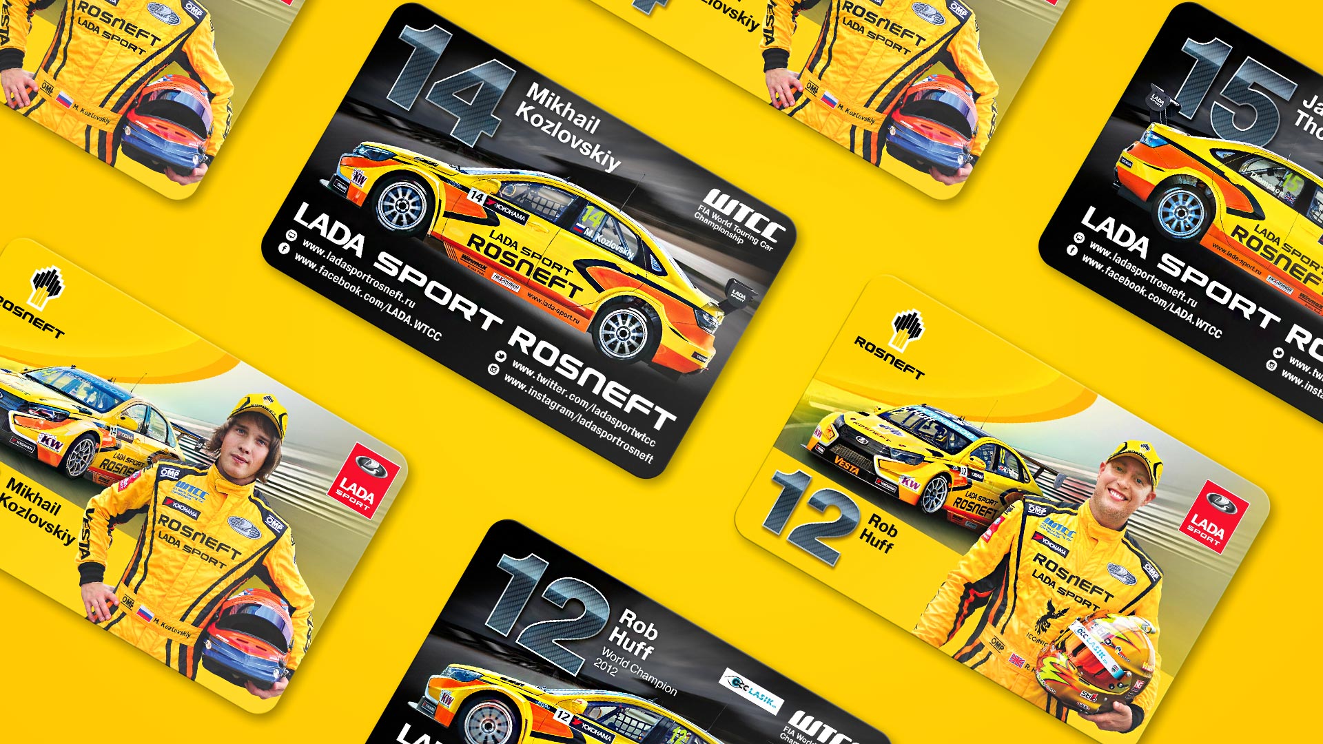 Сувенирные карточки Lada Sport и Rosneft